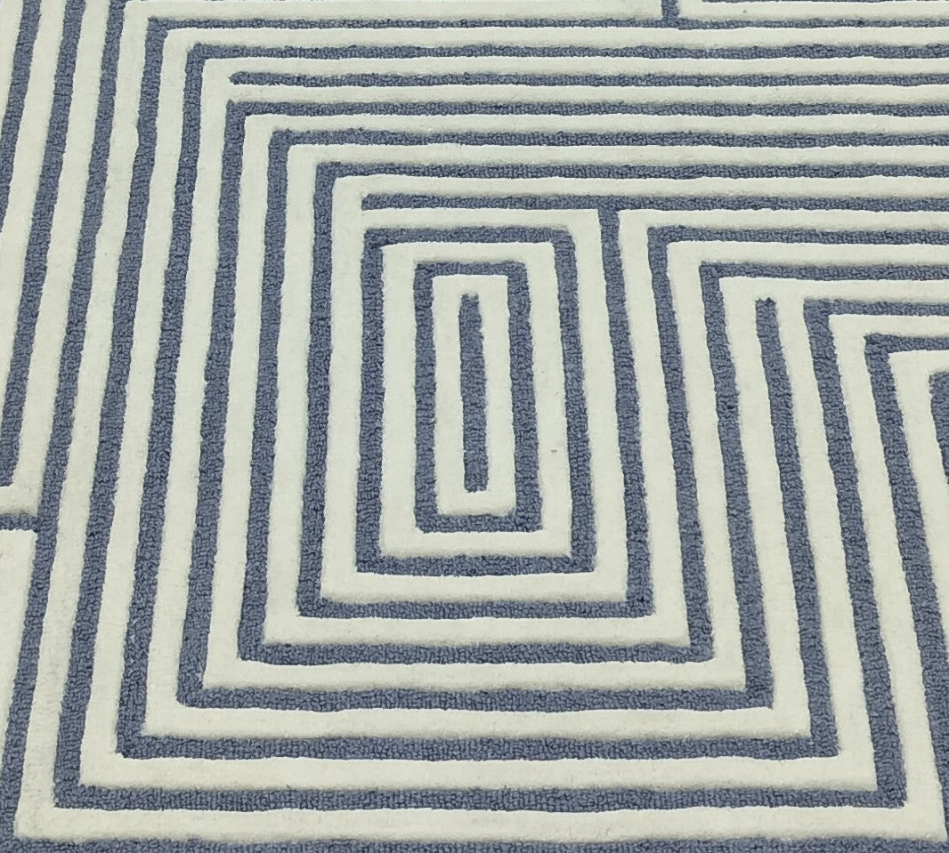 White Geometric Hand Tufted Rug, Loop-Cut Pile Rug, Area Rug, Handmade Rugs, Kids Rug, Customize Rug, Soft Rug.