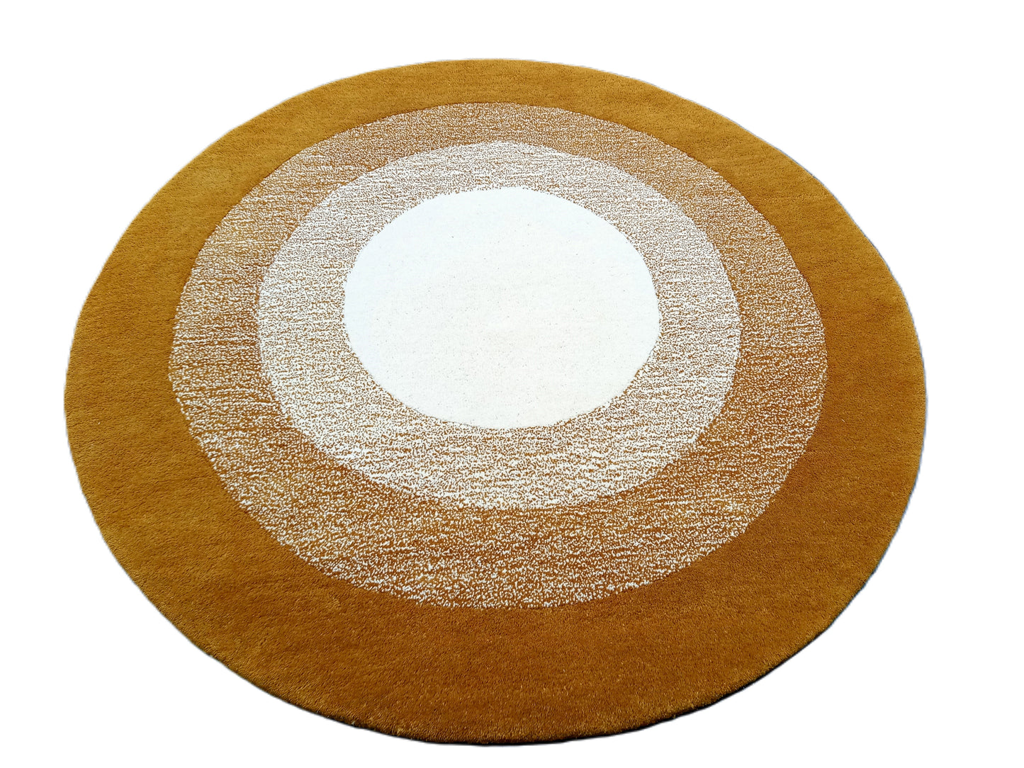 Gold Multi Color Round Hand Tufted Rugs, Striped Print Design Rug, Cut Pile Rug, Handmade Rugs, Kids Rug, Area Rug, Customize Rug, Soft Rugs.