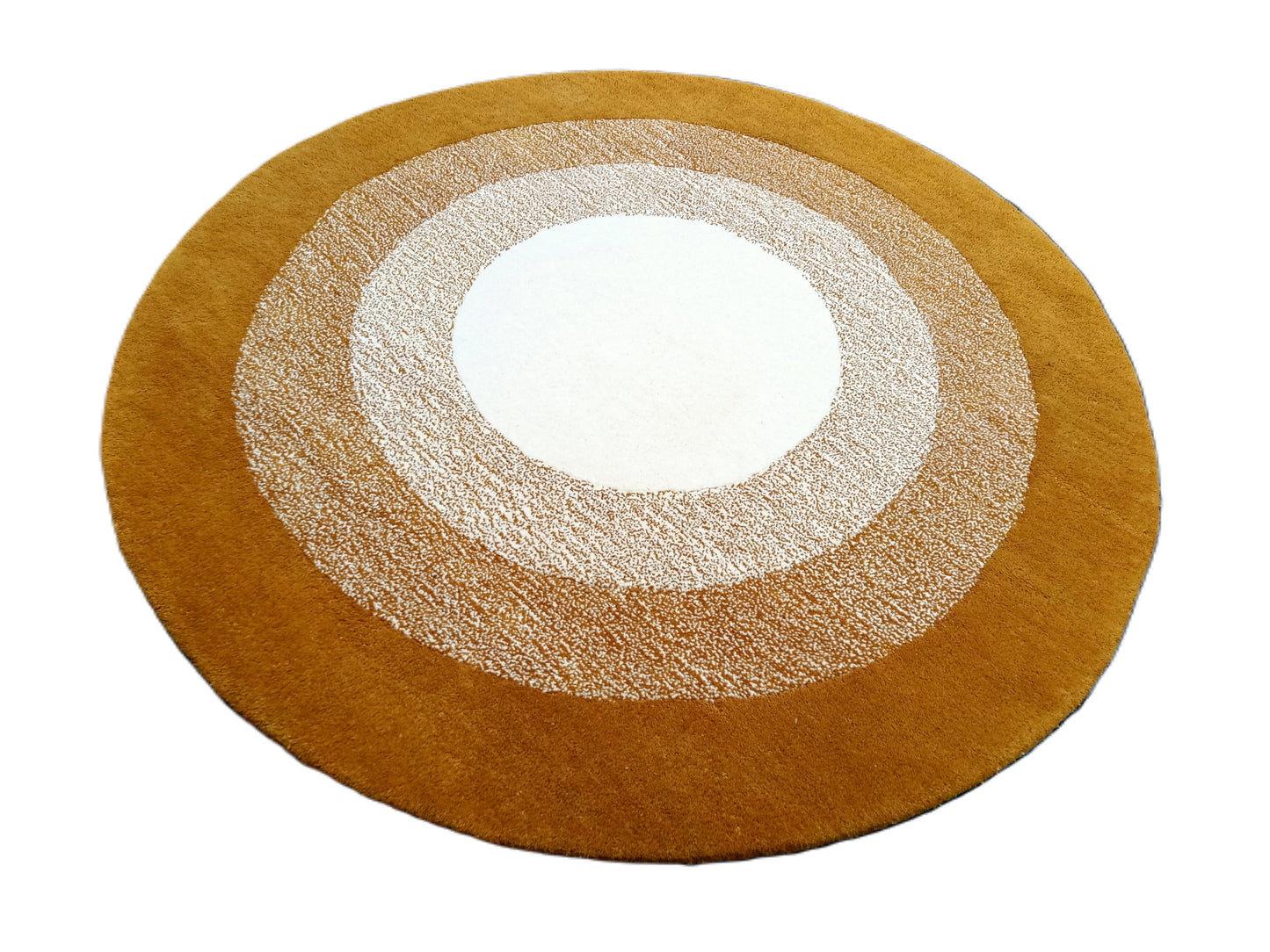 Gold Multi Color Round Hand Tufted Rugs, Striped Print Design Rug, Cut Pile Rug, Handmade Rugs, Kids Rug, Area Rug, Customize Rug, Soft Rugs.