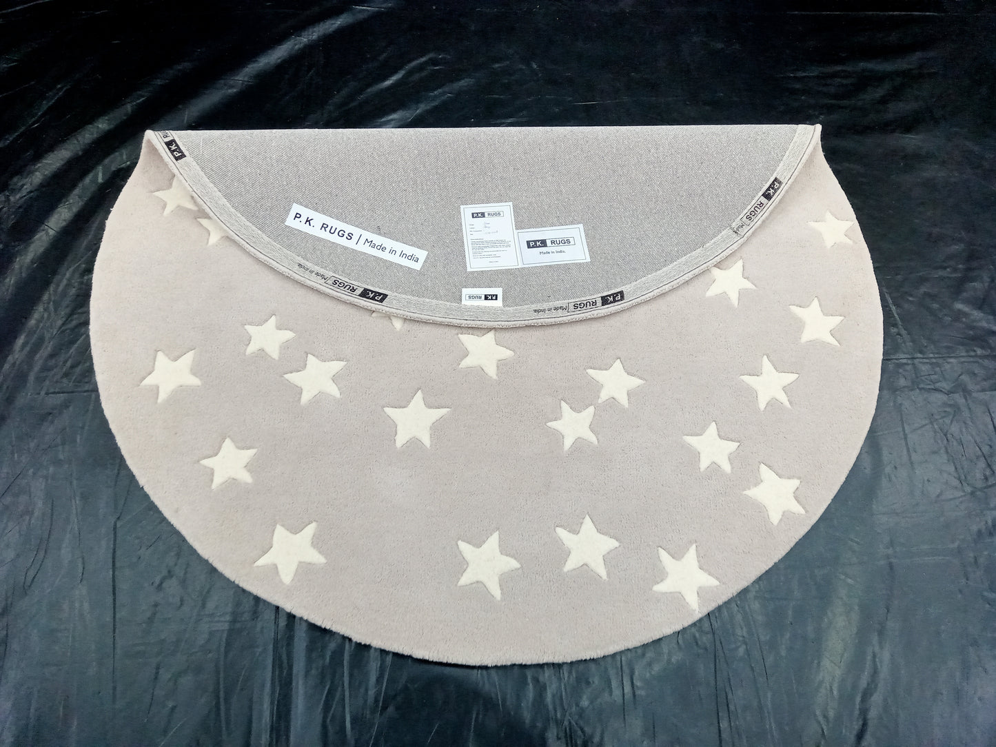 White Star Round Hand Tufted Rugs, Handmade Rugs, Kids Rug, Area Rug, Customize Rug, Soft Rugs.