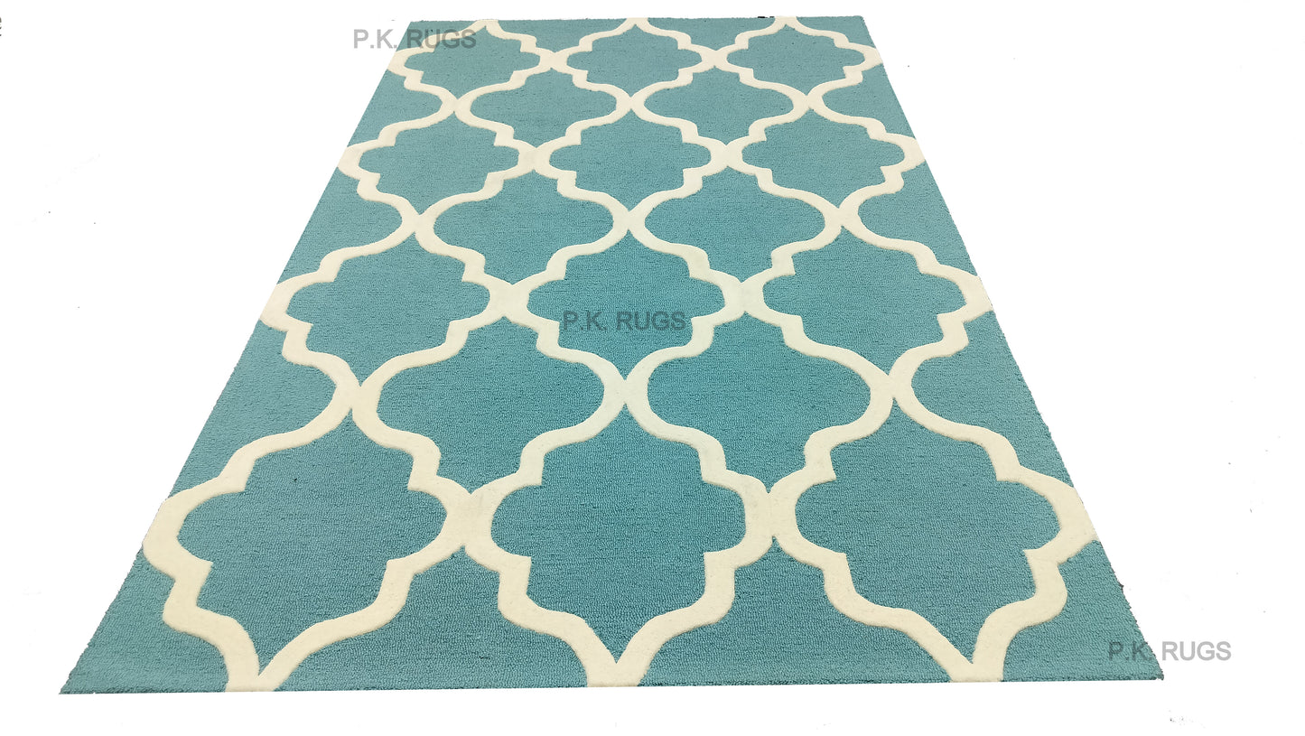 Blue Modern Hand Tufted Rug, Loop-Cut Pile Rug, Area Rug, Handmade Rugs, Kids Rug, Customize Rug, Soft Rugs.