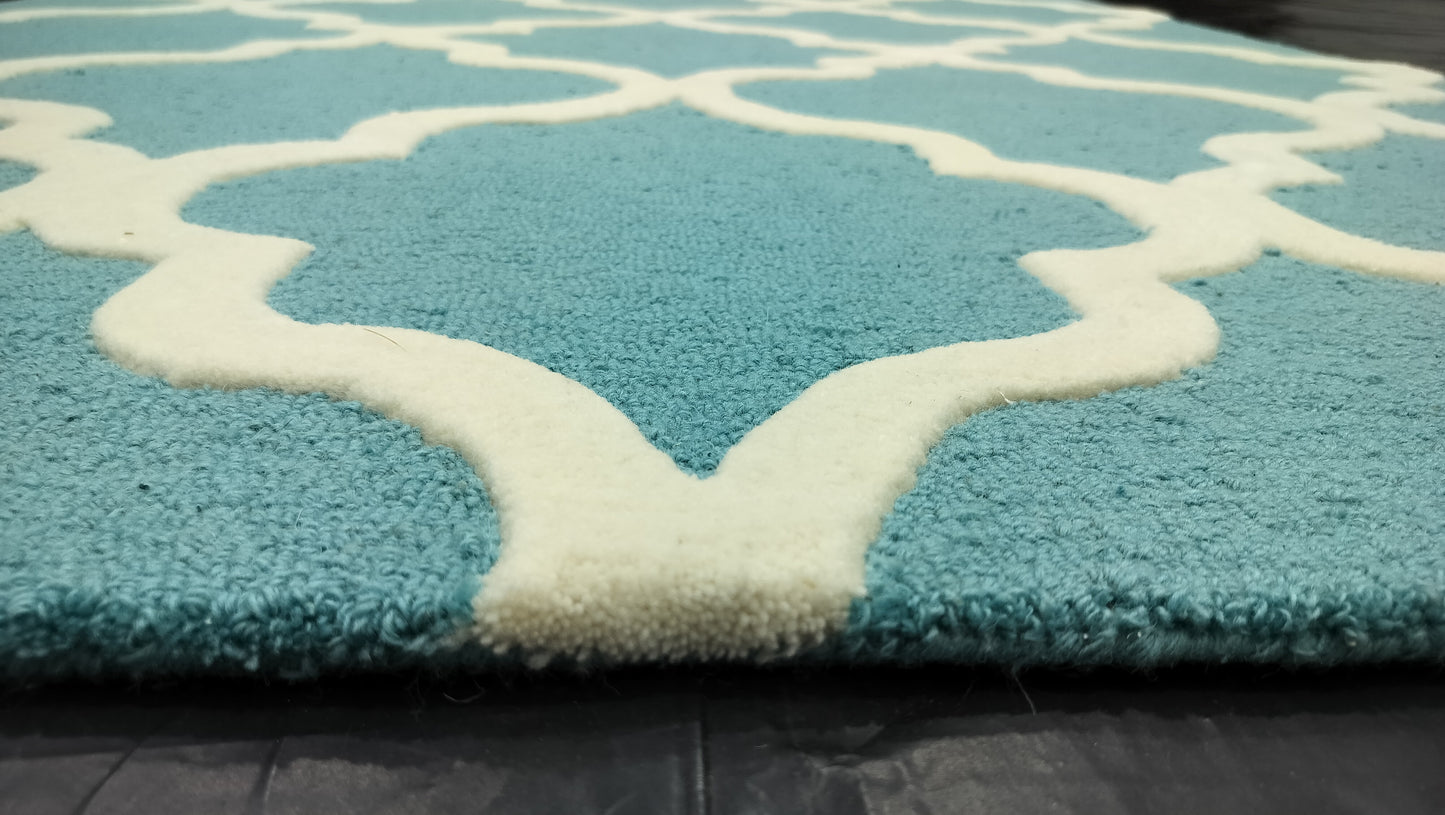 Blue Modern Hand Tufted Rug, Loop-Cut Pile Rug, Area Rug, Handmade Rugs, Kids Rug, Customize Rug, Soft Rugs.