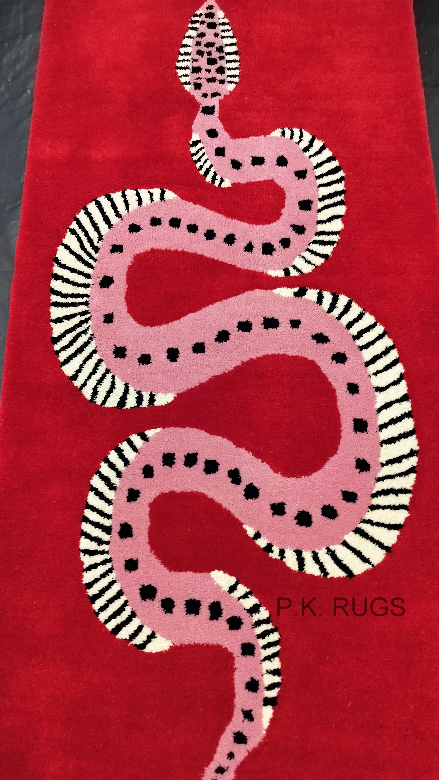 Red Snake Multi Color Hand Tufted Rug, Cut Pile Rug, Area Rug, Handmade Rugs, Kids Rug, Customize Rug, Soft Rugs.