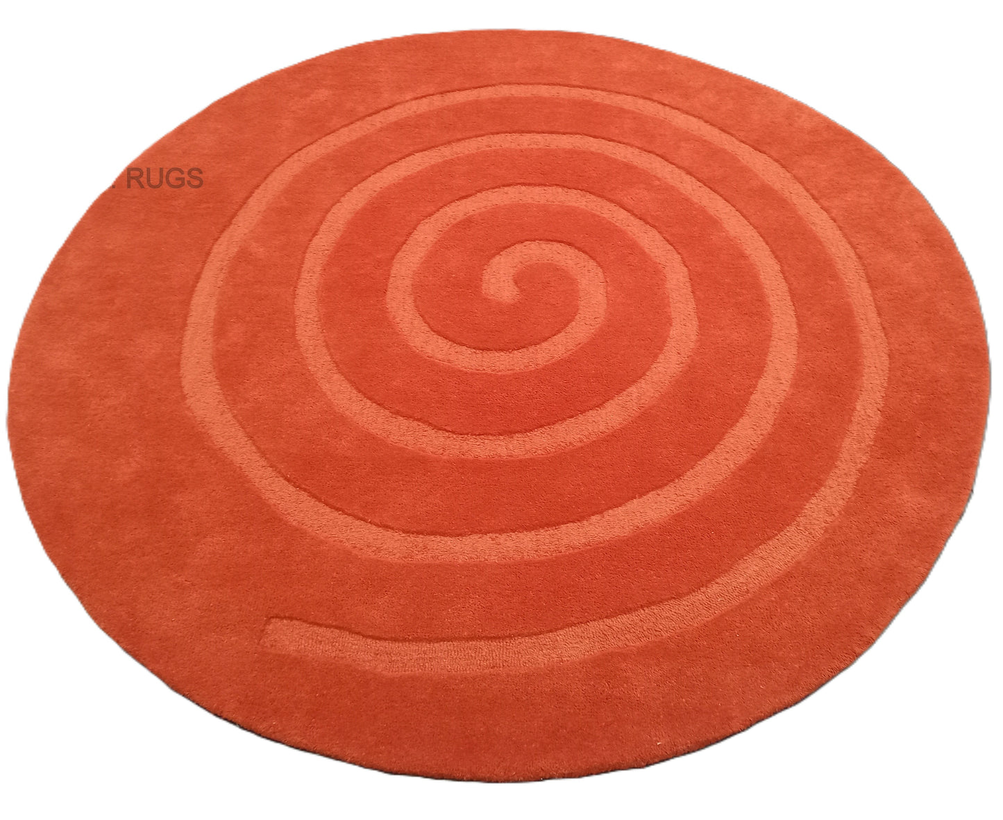 Red Spiral Round Hand Tufted Rugs, Swirl Print Design Rug, Loop-Cut Pile Rug, Handmade Rugs, Kids Rug, Area Rug, Customize Rug, Soft Rugs.
