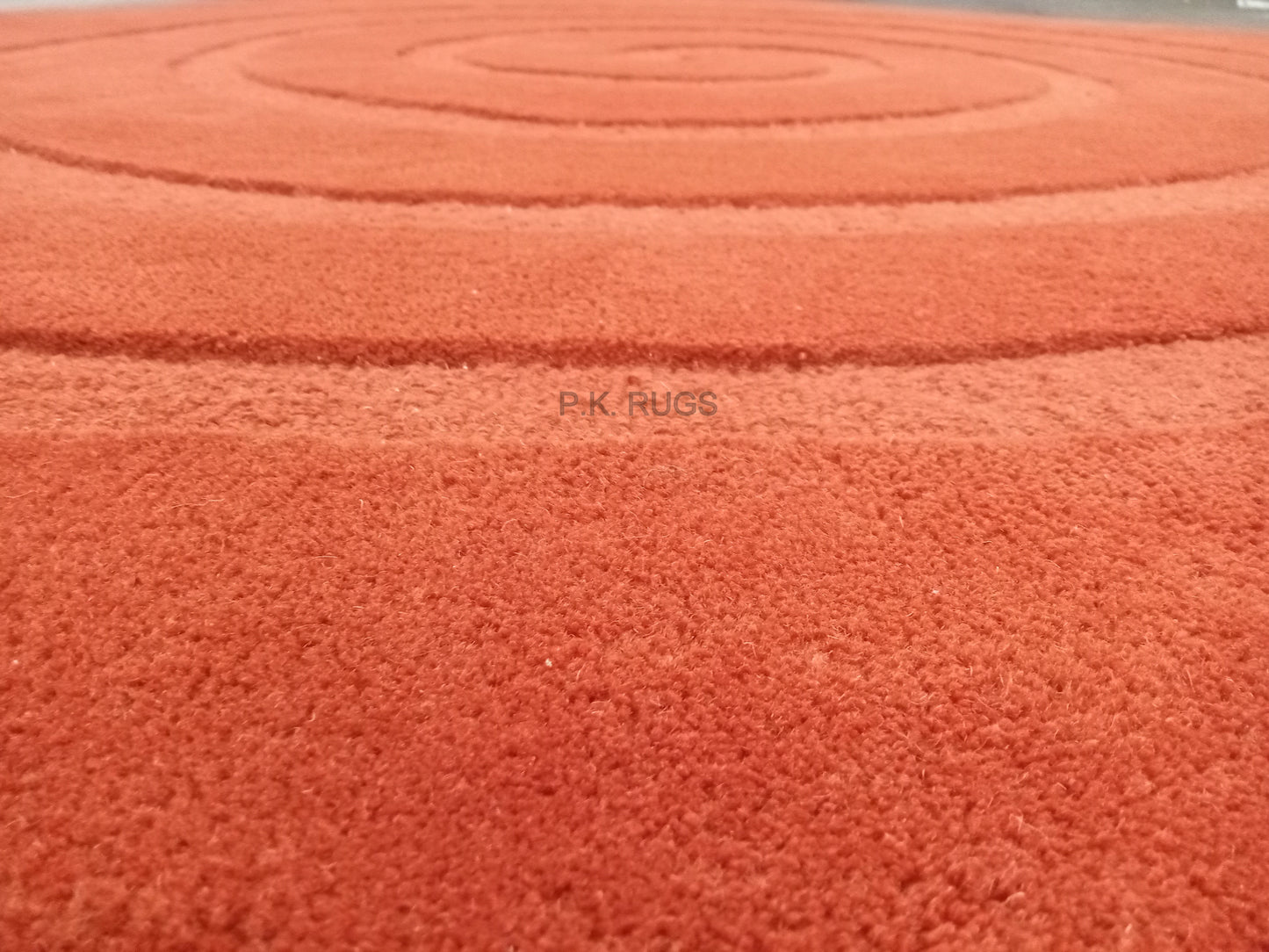 Red Spiral Round Hand Tufted Rugs, Swirl Print Design Rug, Loop-Cut Pile Rug, Handmade Rugs, Kids Rug, Area Rug, Customize Rug, Soft Rugs.
