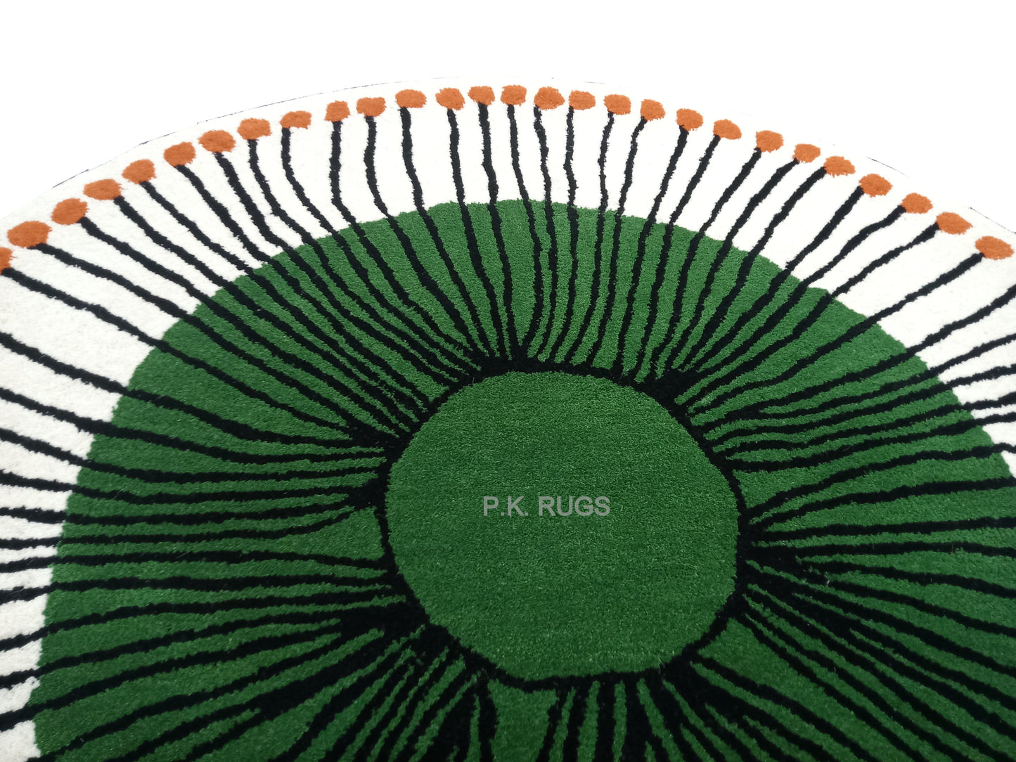 Black Striped Multi Color Round Hand Tufted Rugs, Striped Print Design Rug, Cut Pile Rug, Handmade Rugs, Kids Rug, Area Rug, Customize Rug, Soft Rugs.