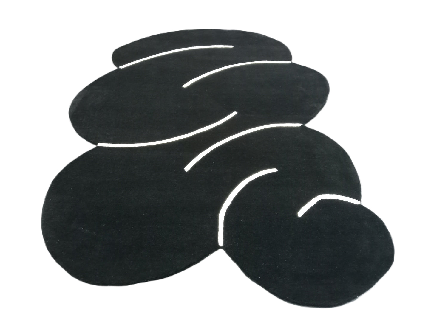 Black Shaped Hand Tufted Rug, Cut Pile Rug, Area Rug, Handmade Rugs, Kids Rug, Customize Rug, Soft Rugs.