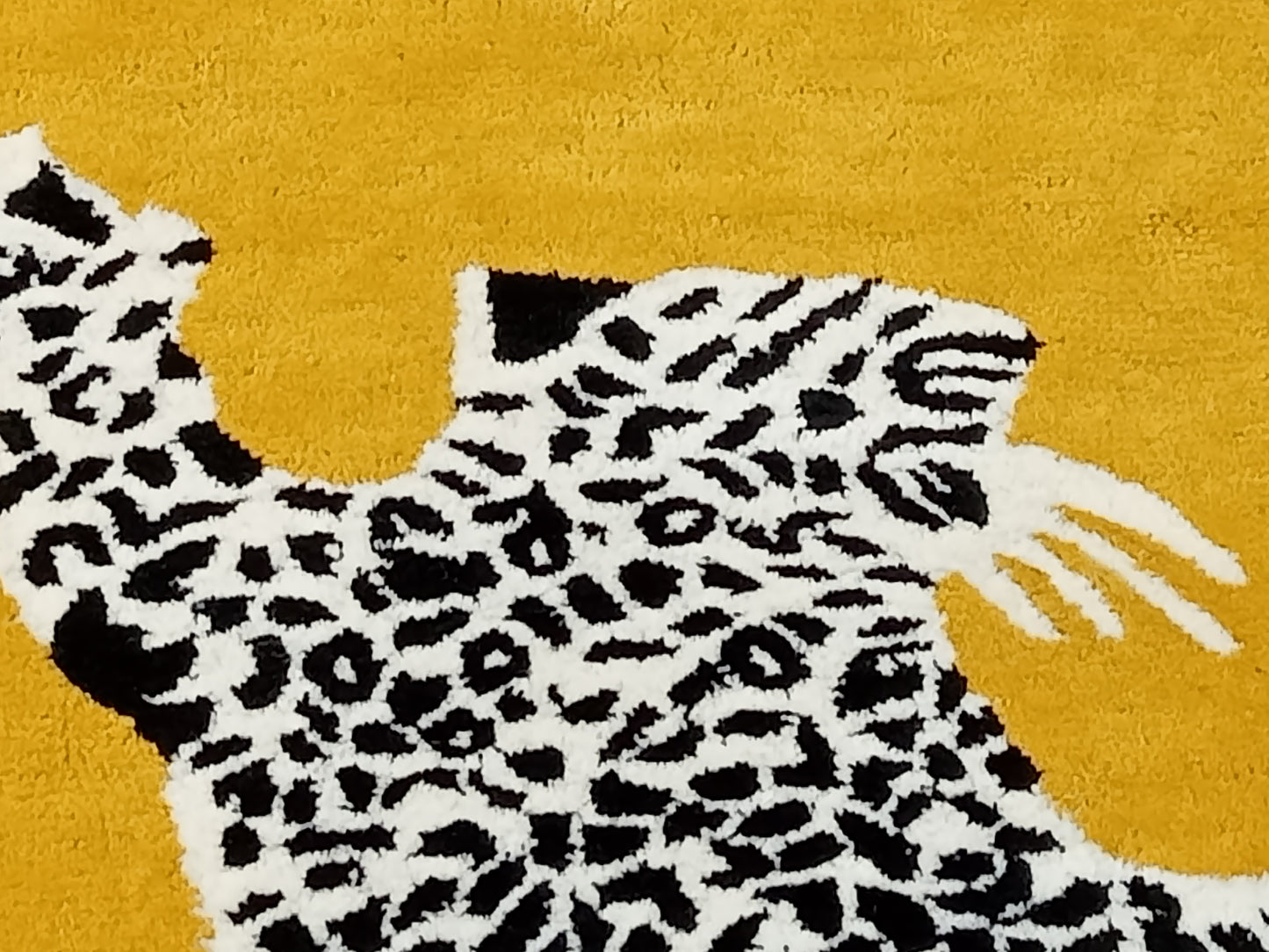 Gold Moustache Leopard Print Hand Tufted Rug, Cut Pile Rug, Area Rug, Handmade Rugs, Kids Rug, Customize Rug, Soft Rugs.