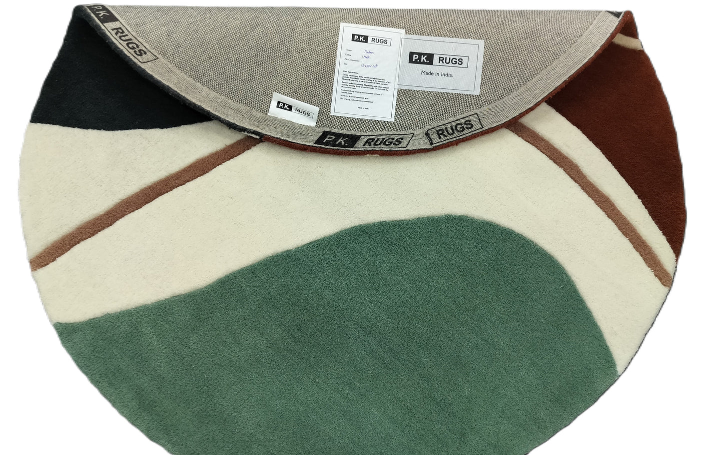 Abstract Multi Color Round Hand Tufted Rugs, Striped Print Design Rug, Handmade Rugs, Kids Rug, Area Rug, Customize Rug, Soft Rugs.