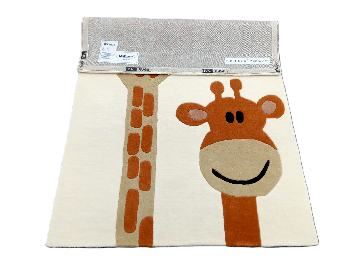 Brown Giraffe Hand Tufted Rug, Cut Pile Rug, Area Rug, Handmade Rugs, Kids Rug, Customize Rug, Soft Rugs.
