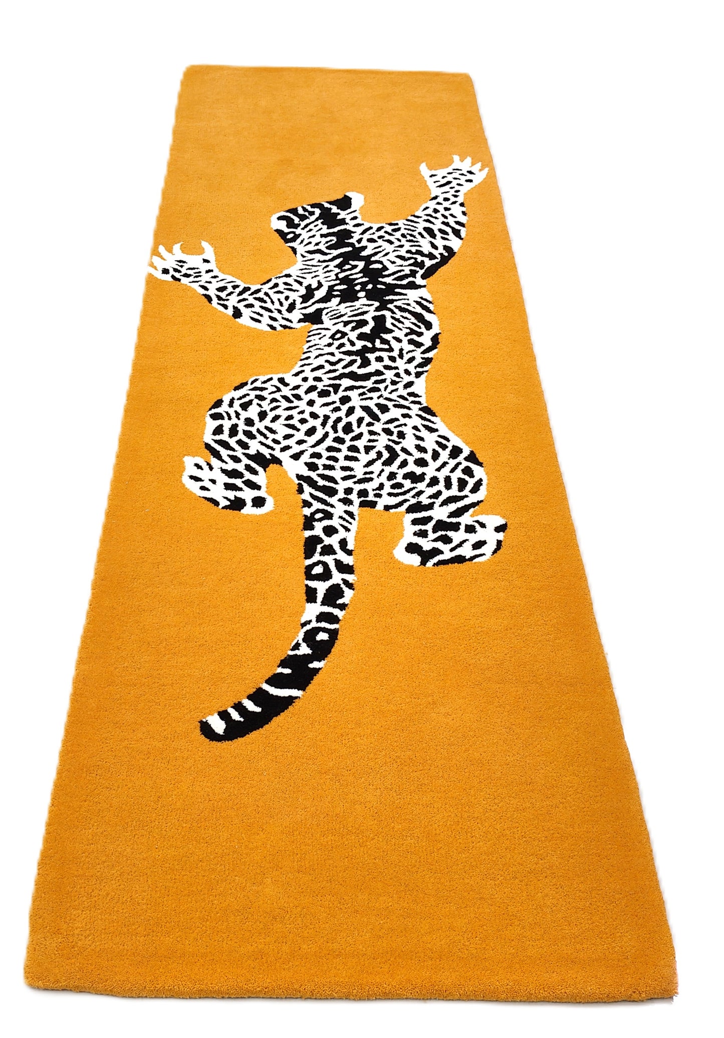 Orange Climbing Leopard Print Hand Tufted Rug, Cut Pile Rug, Area Rug, Handmade Rugs, Kids Rug, Customize Rug, Soft Rugs.
