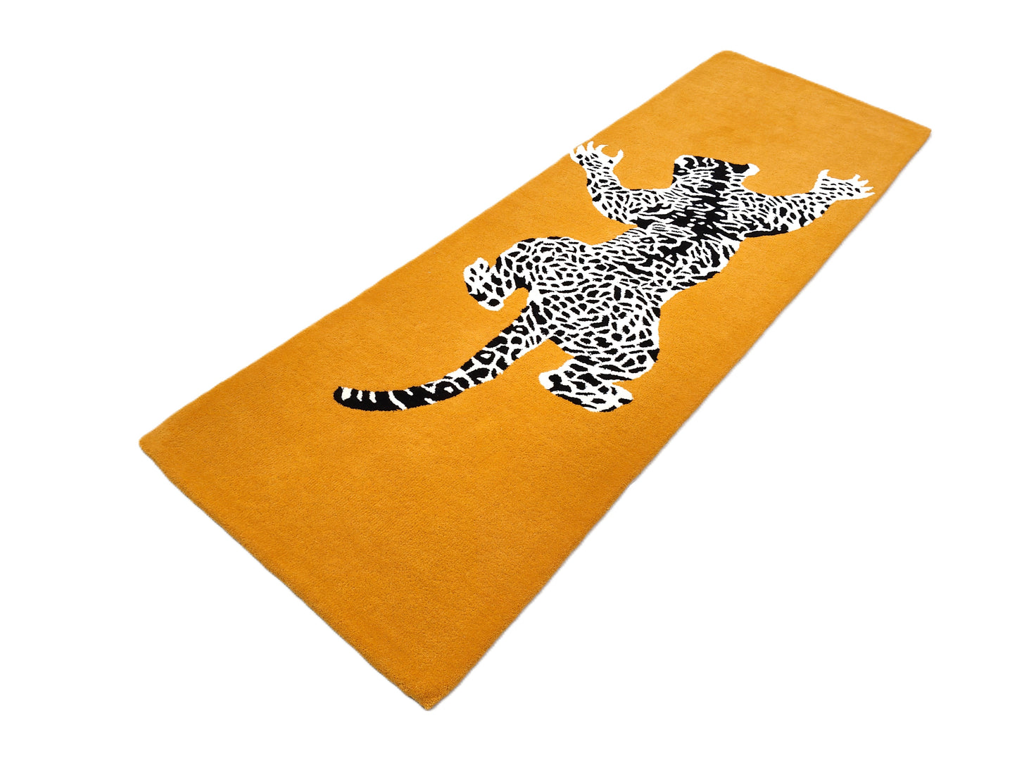 Orange Climbing Leopard Print Hand Tufted Rug, Cut Pile Rug, Area Rug, Handmade Rugs, Kids Rug, Customize Rug, Soft Rugs.