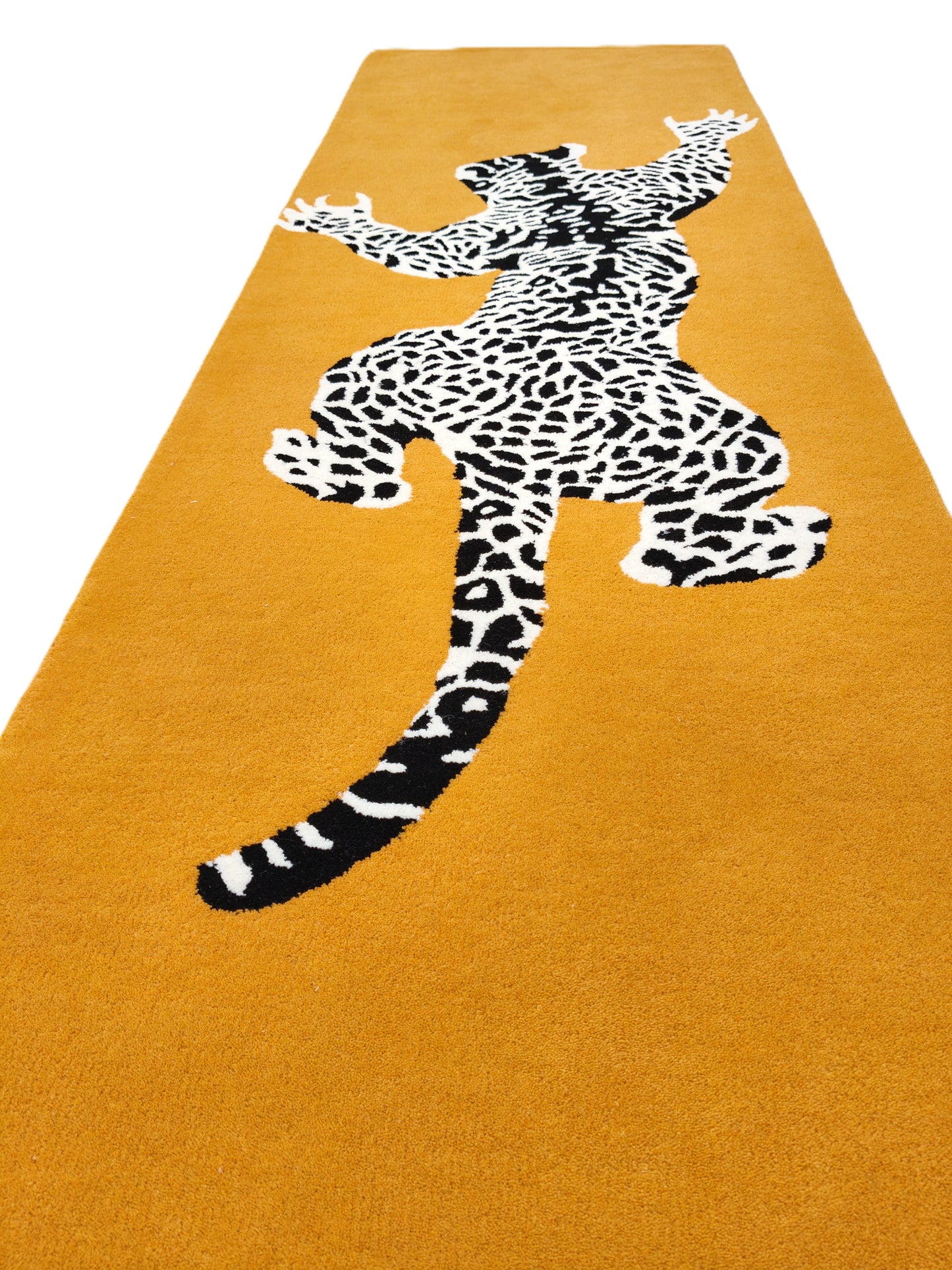 Orange Climbing Leopard Print Hand Tufted Rug, Cut Pile Rug, Area Rug, Handmade Rugs, Kids Rug, Customize Rug, Soft Rugs.