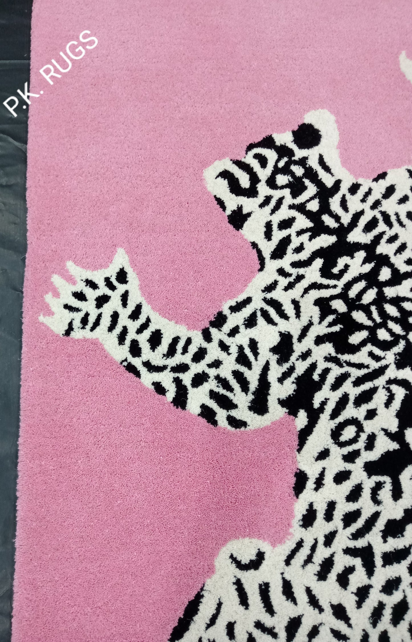 Pink Climbing Leopard Hand Tufted Rug, Cut Pile Rug, Area Rug, Handmade Rugs, Kids Rug, Customize Rug, Soft Rugs.