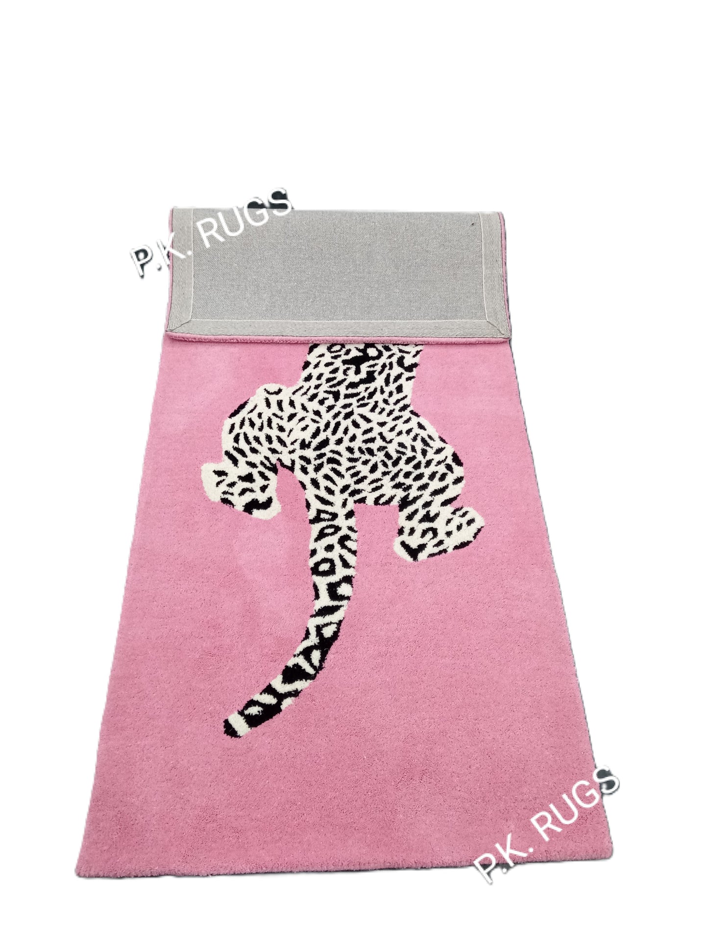Pink Climbing Leopard Hand Tufted Rug, Cut Pile Rug, Area Rug, Handmade Rugs, Kids Rug, Customize Rug, Soft Rugs.