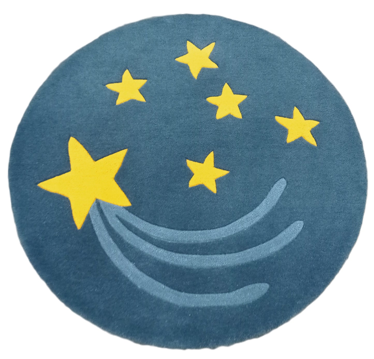Yellow Star Round Hand Tufted Rugs, Star Print Design Rug, Cut Pile Rug, Handmade Rugs, Kids Rug, Area Rug, Customize Rug, Soft Rugs.
