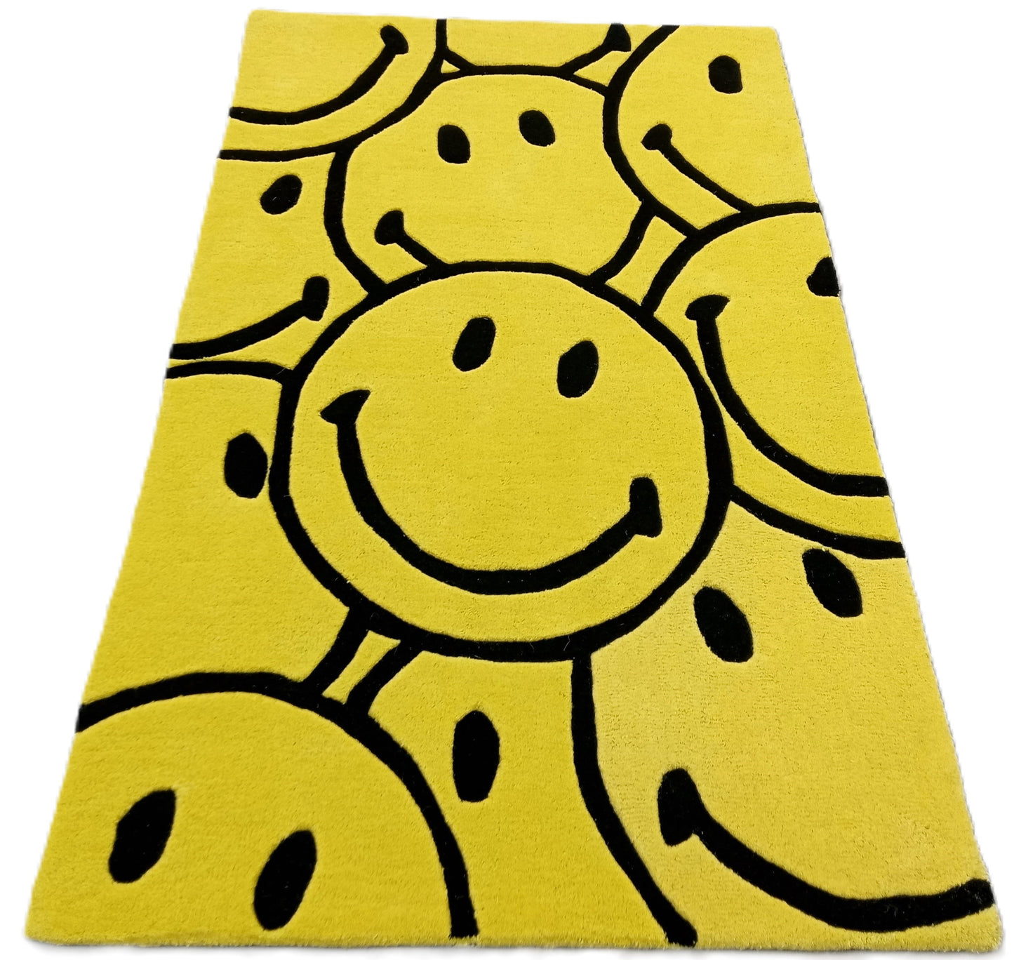 Yellow Smiley Face Hand Tufted Rug, Cut Pile Rug, Area Rug, Handmade Rugs, Kids Rug, Customize Rug, Soft Rugs.