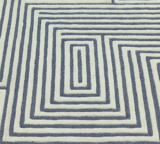 White Geometric Hand Tufted Rug, Loop-Cut Pile Rug, Area Rug, Handmade Rugs, Kids Rug, Customize Rug, Soft Rug.