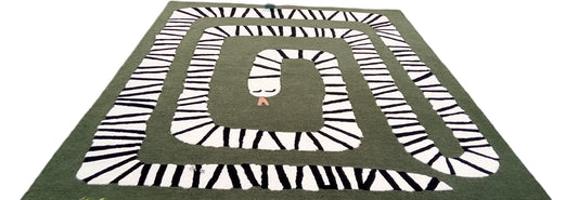 GreenSnake Print Design Hand Tufted Rug, Area Rug, Handmade Rugs, Kids Rug, Area Rug, Customize Rug, Soft Rugs. (Copy)
