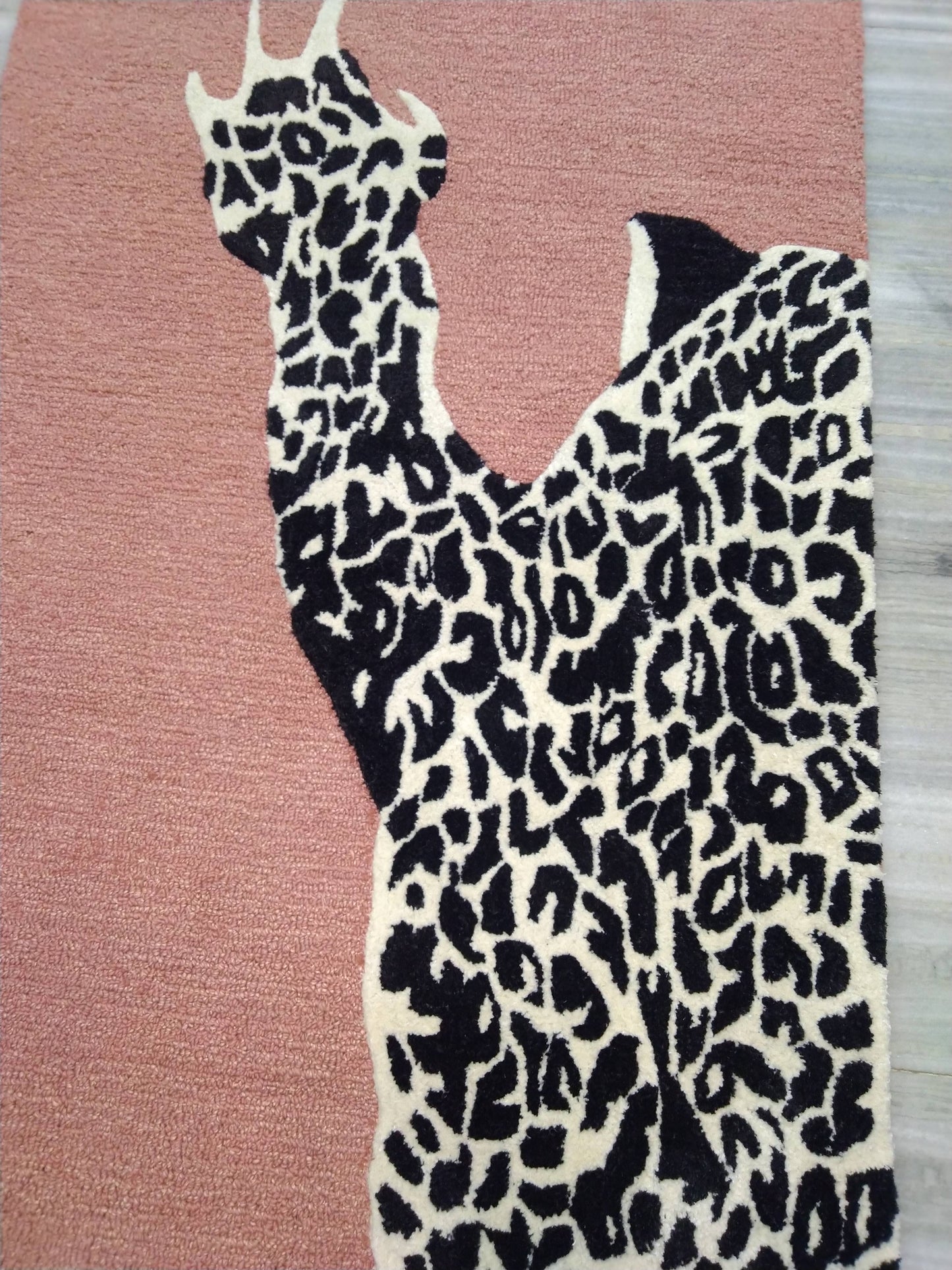 Rose Gold Leopard Hand Tufted Rug, Loop-Cut Pile Rug, Area Rug, Handmade Rugs, Kids Rug, Customize Rug, Soft Rug.
