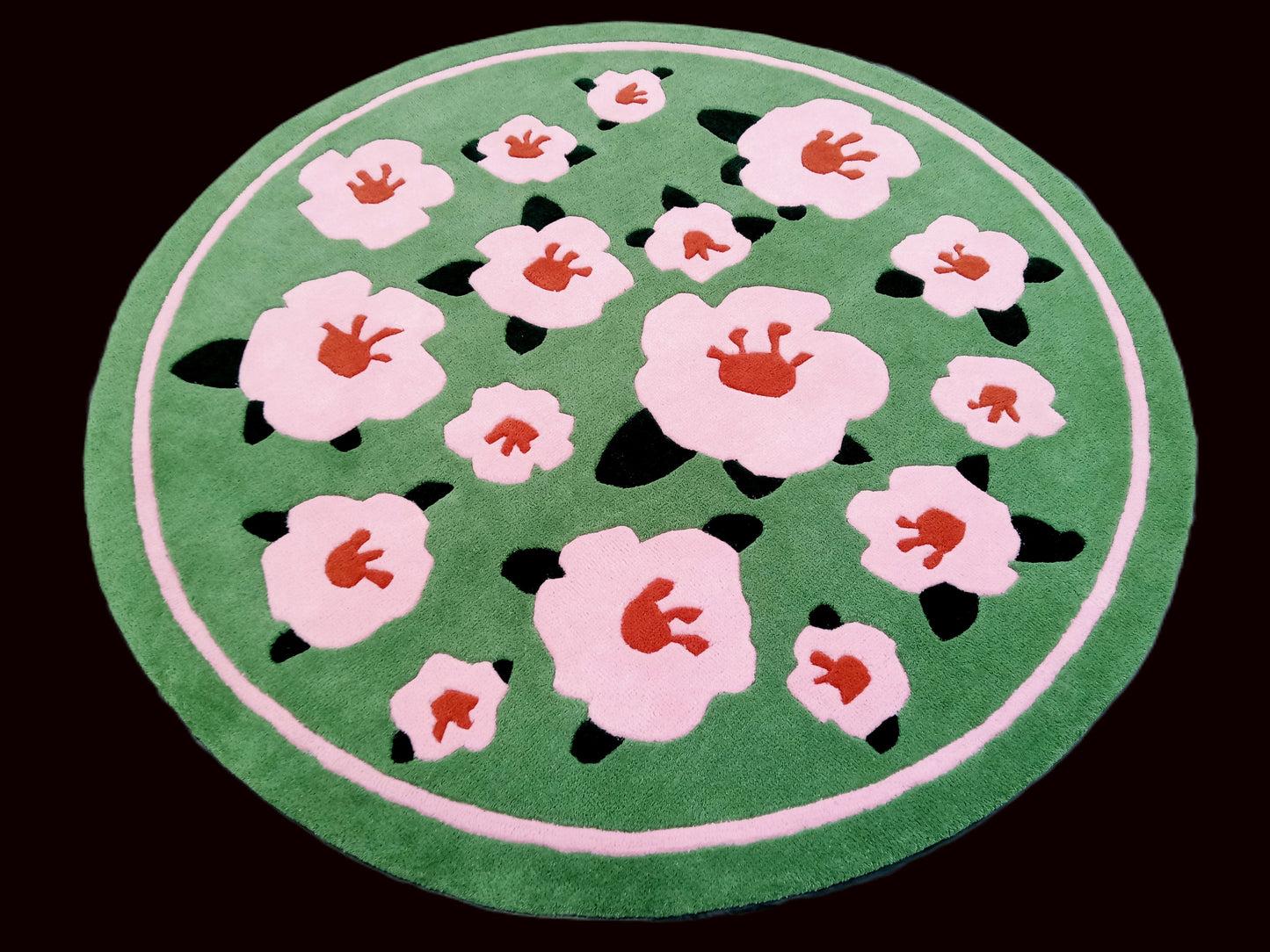 Multi Color Floral Round Hand Tufted Rugs, Handmade Rugs, Kids Rug, Area Rug, Customize Rug, Soft Rugs.