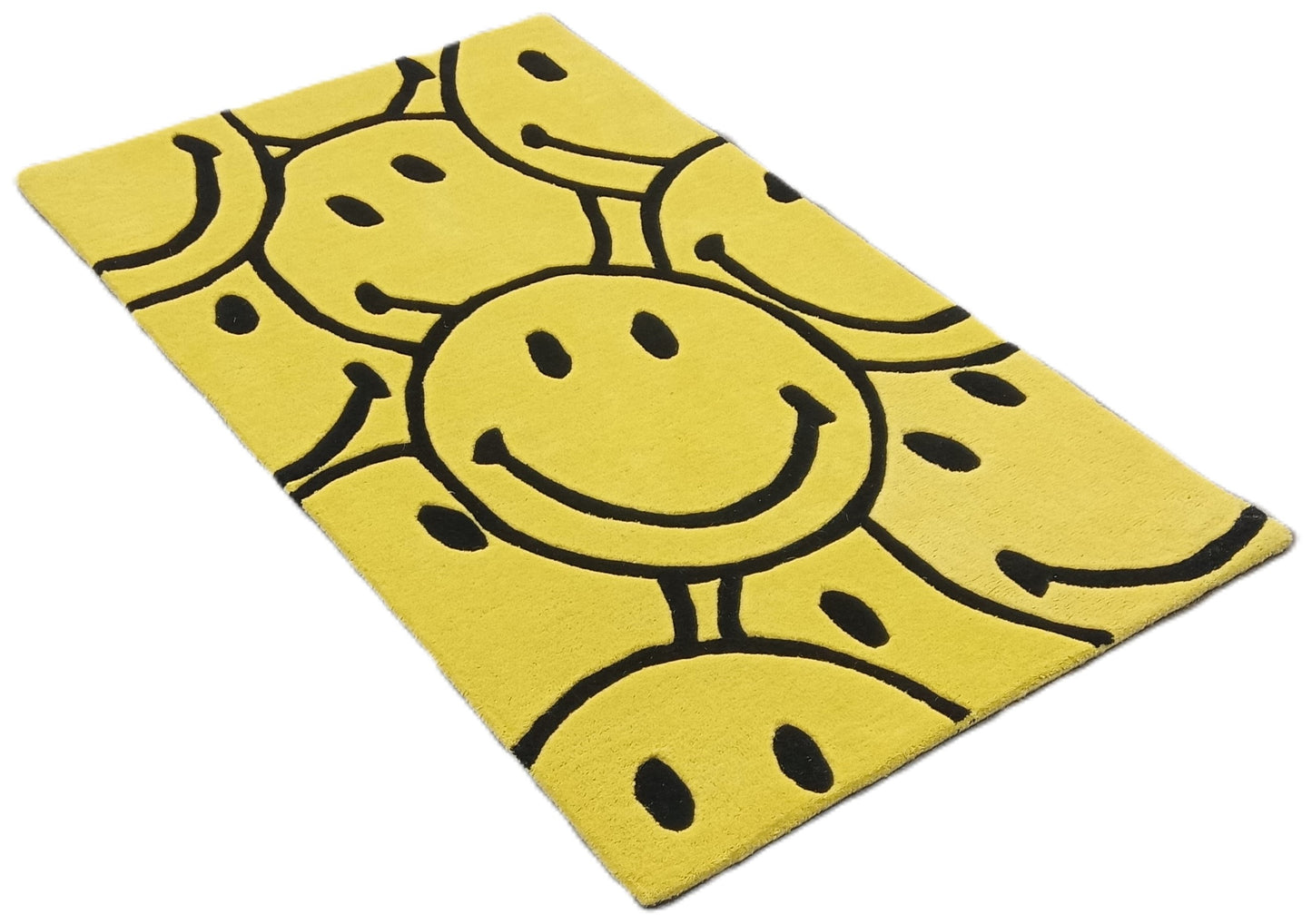 Yellow Smiley Face Hand Tufted Rug, Cut Pile Rug, Area Rug, Handmade Rugs, Kids Rug, Customize Rug, Soft Rugs.