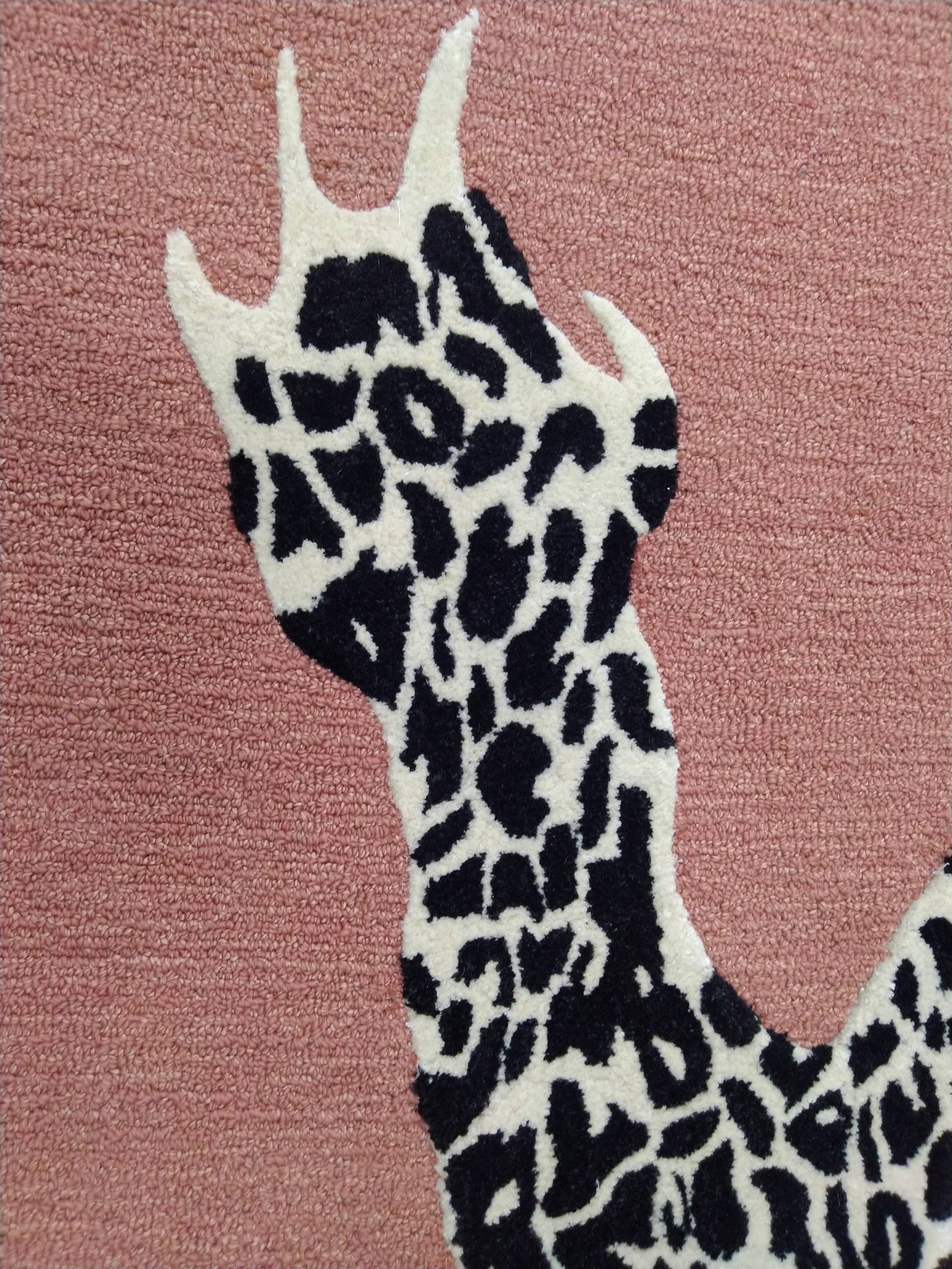 Rose Gold Leopard Hand Tufted Rug, Loop-Cut Pile Rug, Area Rug, Handmade Rugs, Kids Rug, Customize Rug, Soft Rug.