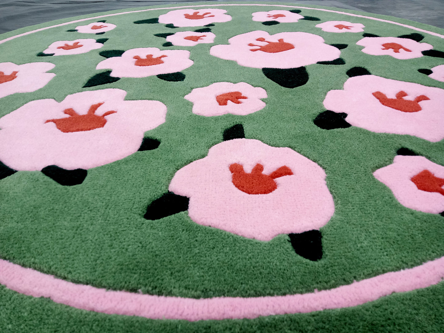 Multi Color Floral Round Hand Tufted Rugs, Handmade Rugs, Kids Rug, Area Rug, Customize Rug, Soft Rugs.