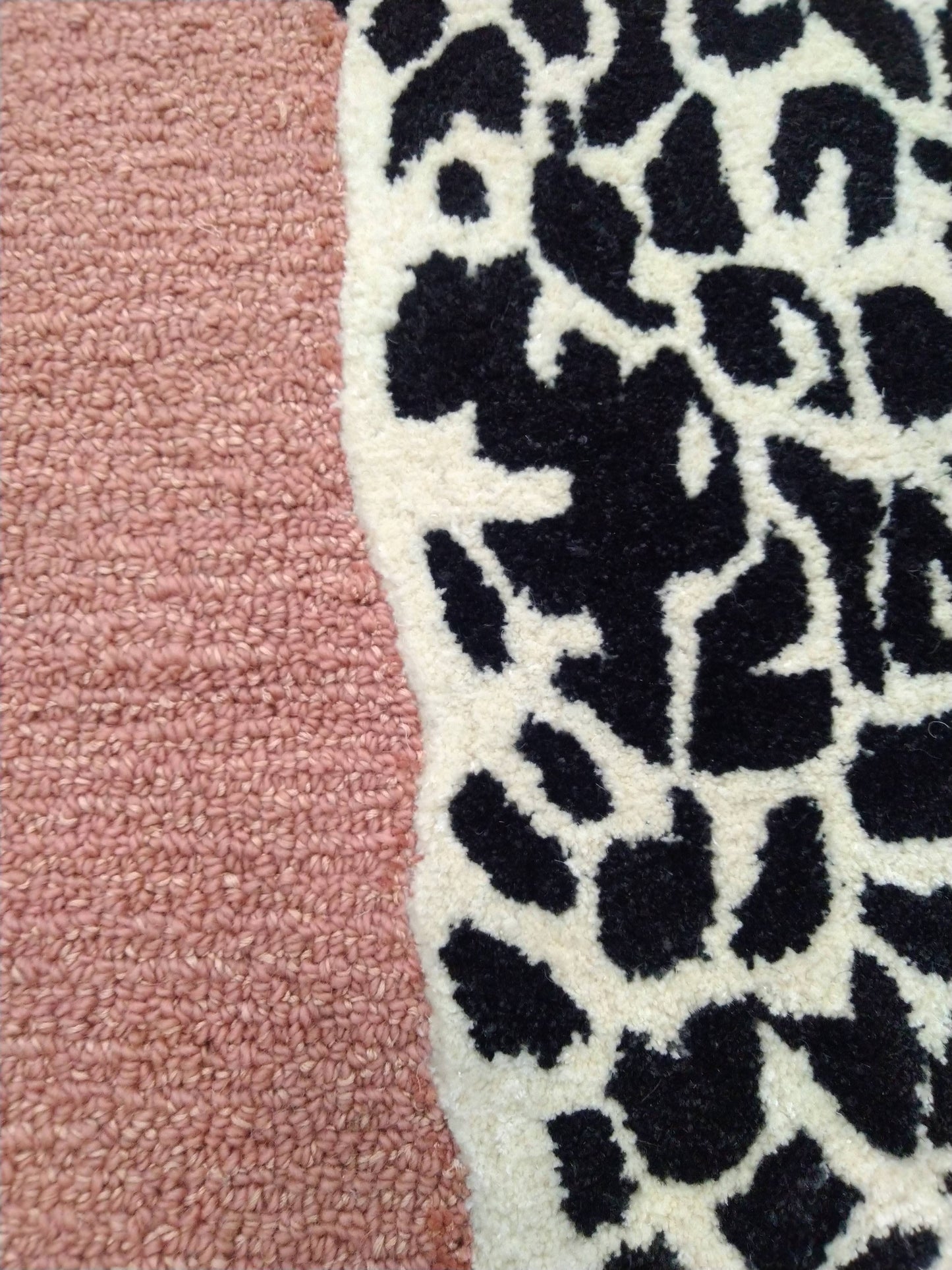 Rose Gold Leopard Hand Tufted Rug, Loop-Cut Pile Rug, Area Rug, Handmade Rugs, Kids Rug, Customize Rug, Soft Rug.