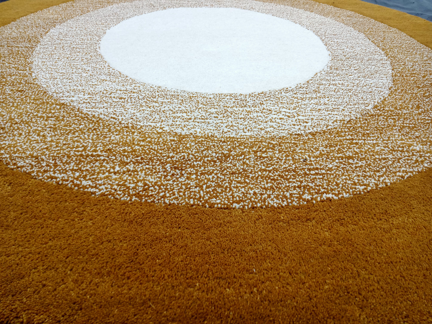 Gold Multi Color Round Hand Tufted Rugs, Striped Print Design Rug, Cut Pile Rug, Handmade Rugs, Kids Rug, Area Rug, Customize Rug, Soft Rugs.