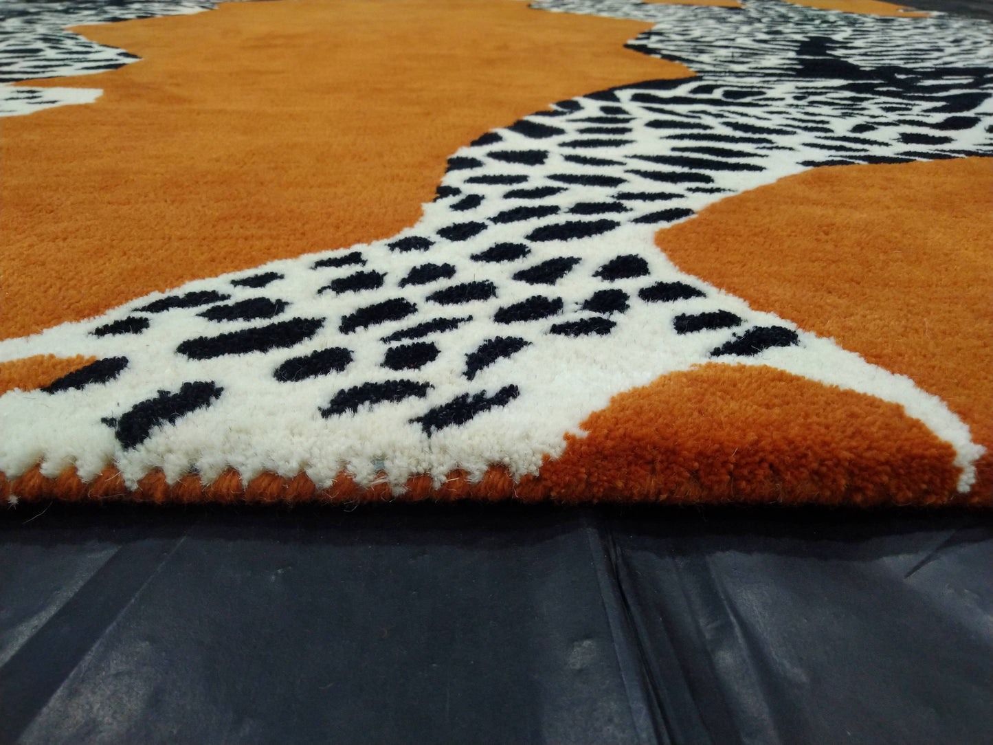 Orange Double Climbing Leopard Hand Tufted Rug, Cut Pile Rug, Area Rug, Handmade Rugs, Kids Rug, Customize Rug, Soft Rugs.
