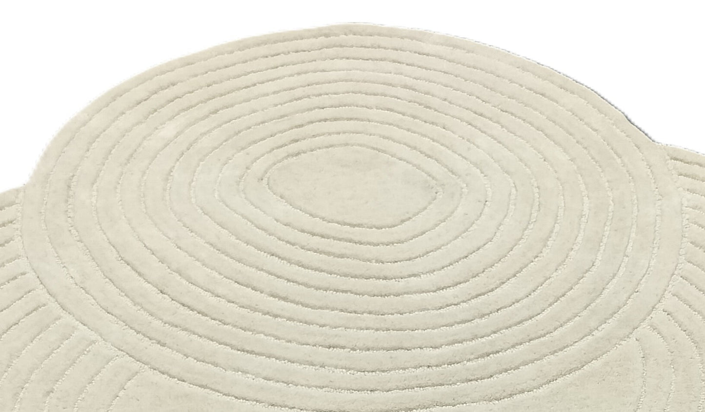 White Shaped Modern Round Hand Tufted Rugs, Shaped Print Design Rug, Loop-Cut Pile Rug, Handmade Rugs, Kids Rug, Area Rug, Customize Rug, Soft Rugs.