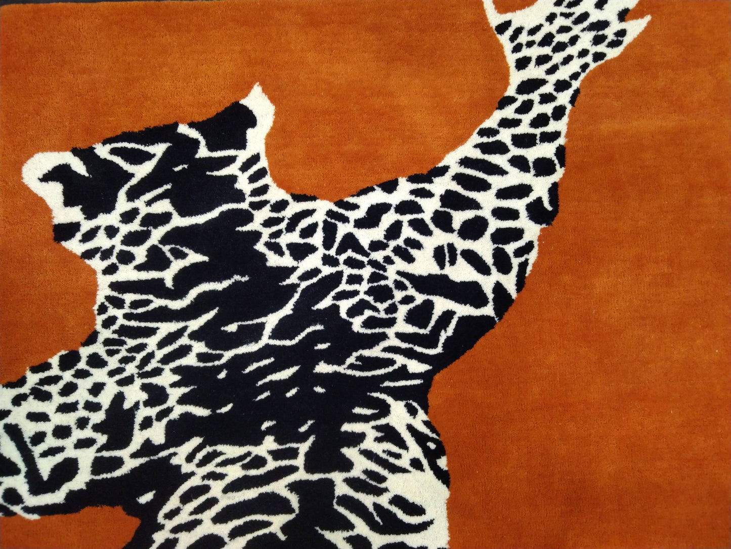 Orange Double Climbing Leopard Hand Tufted Rug, Cut Pile Rug, Area Rug, Handmade Rugs, Kids Rug, Customize Rug, Soft Rugs.