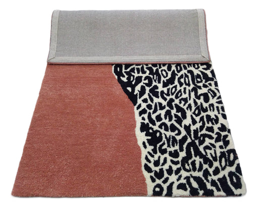 Rose Gold Leopard Hand Tufted Rug, Cut Pile Rug, Area Rug, Handmade Rugs, Kids Rug, Customize Rug, Soft Rug.