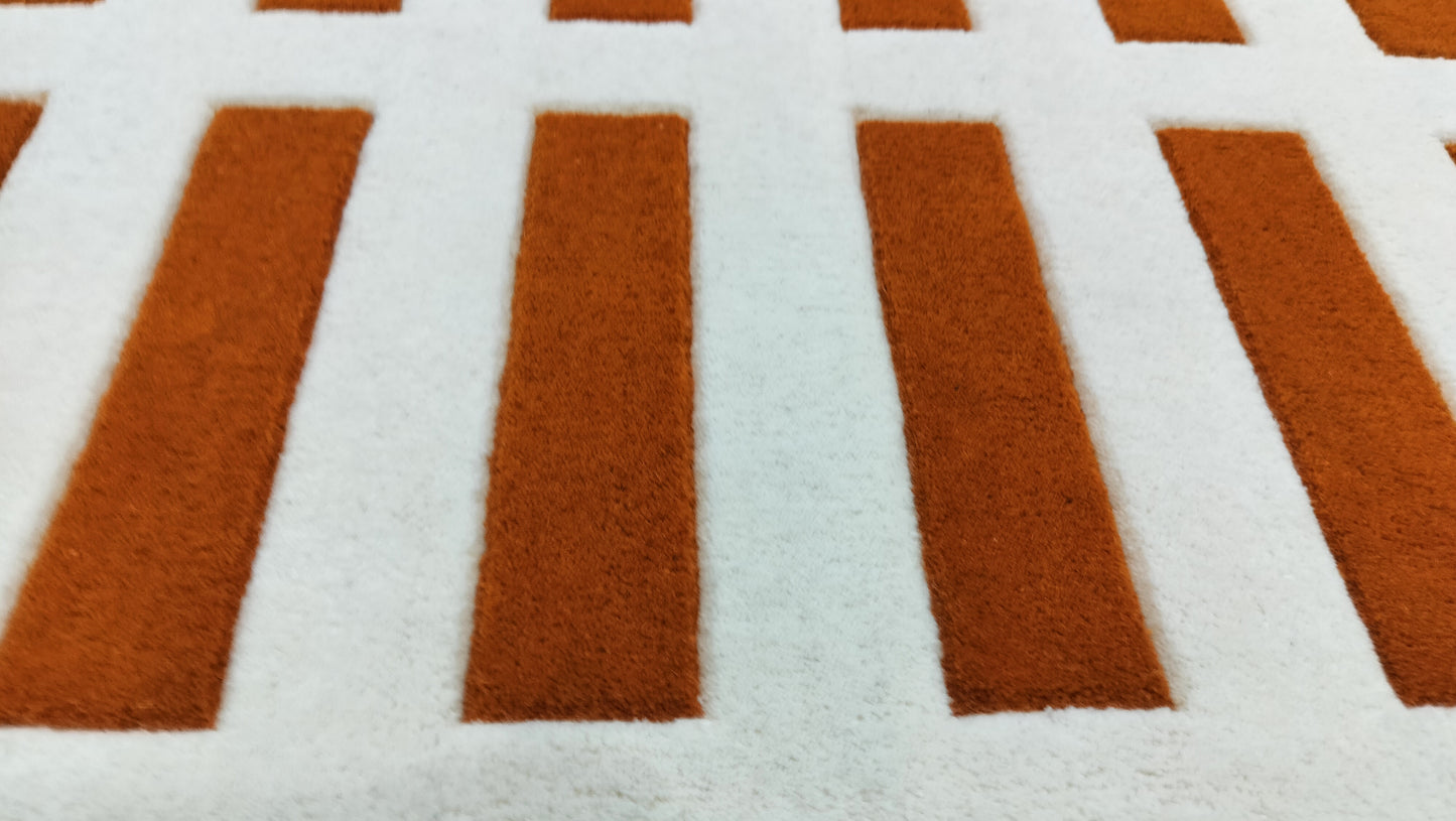 Orange Bricks Hand Tufted Rug, Cut Pile Rug, Area Rug, Handmade Rugs, Kids Rug, Customize Rug, Soft Rugs.