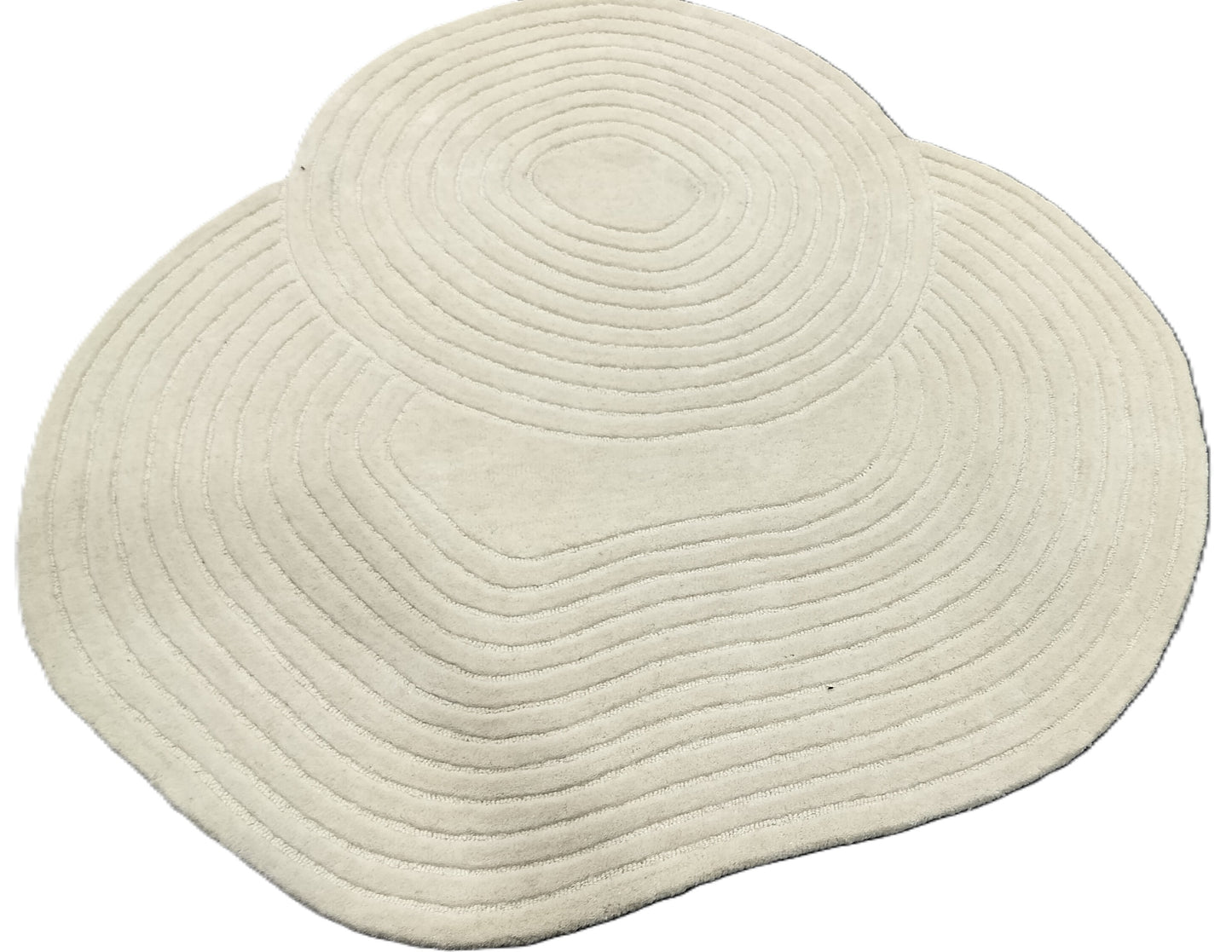 White Shaped Modern Round Hand Tufted Rugs, Shaped Print Design Rug, Loop-Cut Pile Rug, Handmade Rugs, Kids Rug, Area Rug, Customize Rug, Soft Rugs.