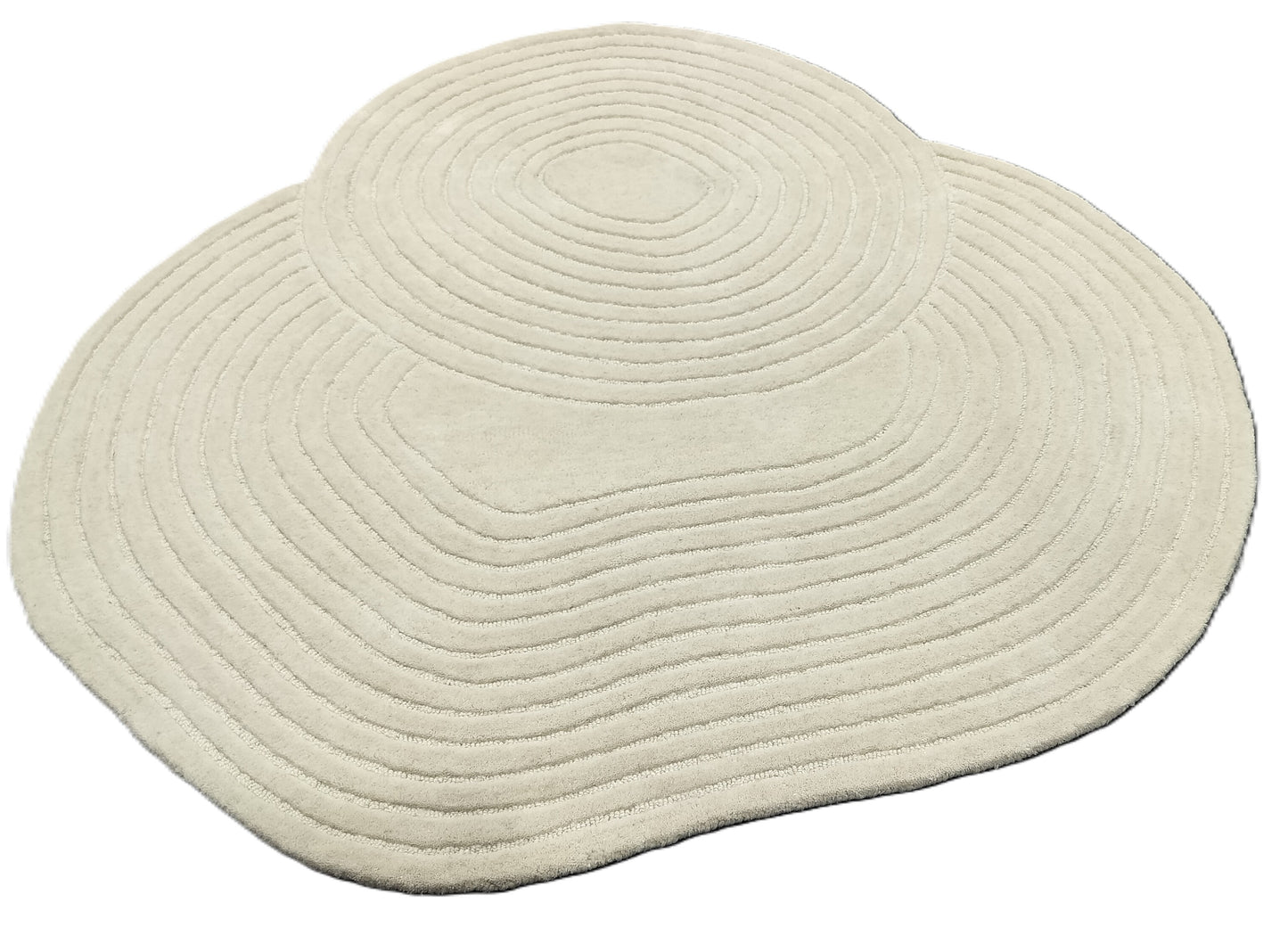 White Shaped Modern Round Hand Tufted Rugs, Shaped Print Design Rug, Loop-Cut Pile Rug, Handmade Rugs, Kids Rug, Area Rug, Customize Rug, Soft Rugs.