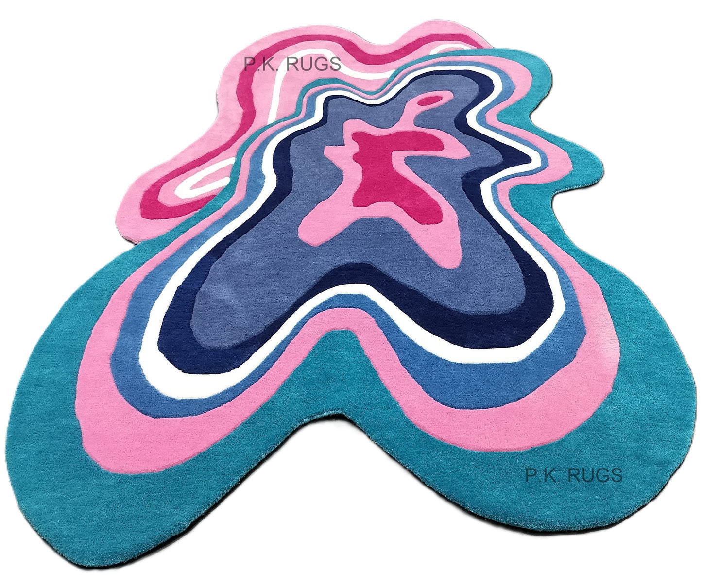 Pink Irregular Shaped Hand Tufted Rug, Cut Pile Rug, Area Rug, Handmade Rugs, Kids Rug, Customize Rug, Soft Rugs.