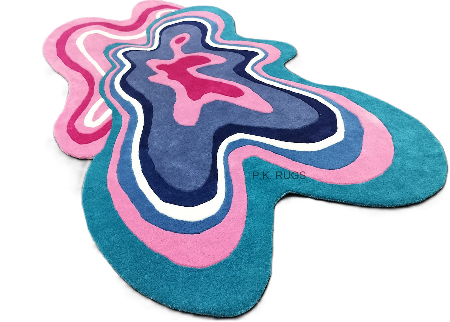 Pink Irregular Shaped Hand Tufted Rug, Cut Pile Rug, Area Rug, Handmade Rugs, Kids Rug, Customize Rug, Soft Rugs.