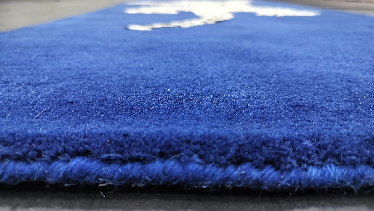 Blue Leopard Climbing Hand Tufted Rug, Cut Pile Rug, Area Rug, Handmade Rugs, Kids Rug, Customize Rug, Soft Rugs.