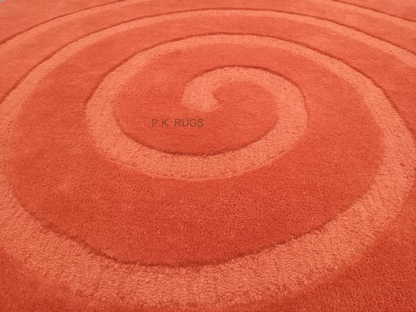 Red Spiral Round Hand Tufted Rugs, Swirl Print Design Rug, Loop-Cut Pile Rug, Handmade Rugs, Kids Rug, Area Rug, Customize Rug, Soft Rugs.