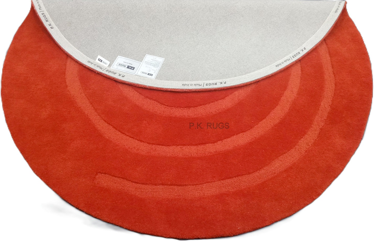 Red Spiral Round Hand Tufted Rugs, Swirl Print Design Rug, Loop-Cut Pile Rug, Handmade Rugs, Kids Rug, Area Rug, Customize Rug, Soft Rugs.