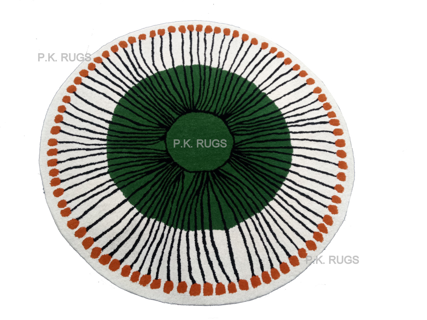 Black Striped Multi Color Round Hand Tufted Rugs, Striped Print Design Rug, Cut Pile Rug, Handmade Rugs, Kids Rug, Area Rug, Customize Rug, Soft Rugs.