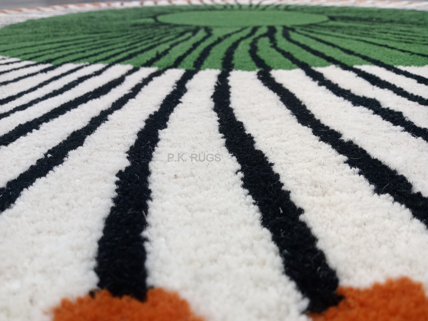 Black Striped Multi Color Round Hand Tufted Rugs, Striped Print Design Rug, Cut Pile Rug, Handmade Rugs, Kids Rug, Area Rug, Customize Rug, Soft Rugs.