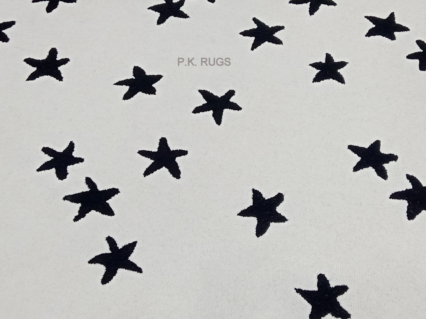Black Star Round Hand Tufted Rugs, Star Print Design Rug, Handmade Rugs, Kids Rug, Area Rug, Customize Rug, Soft Rugs.