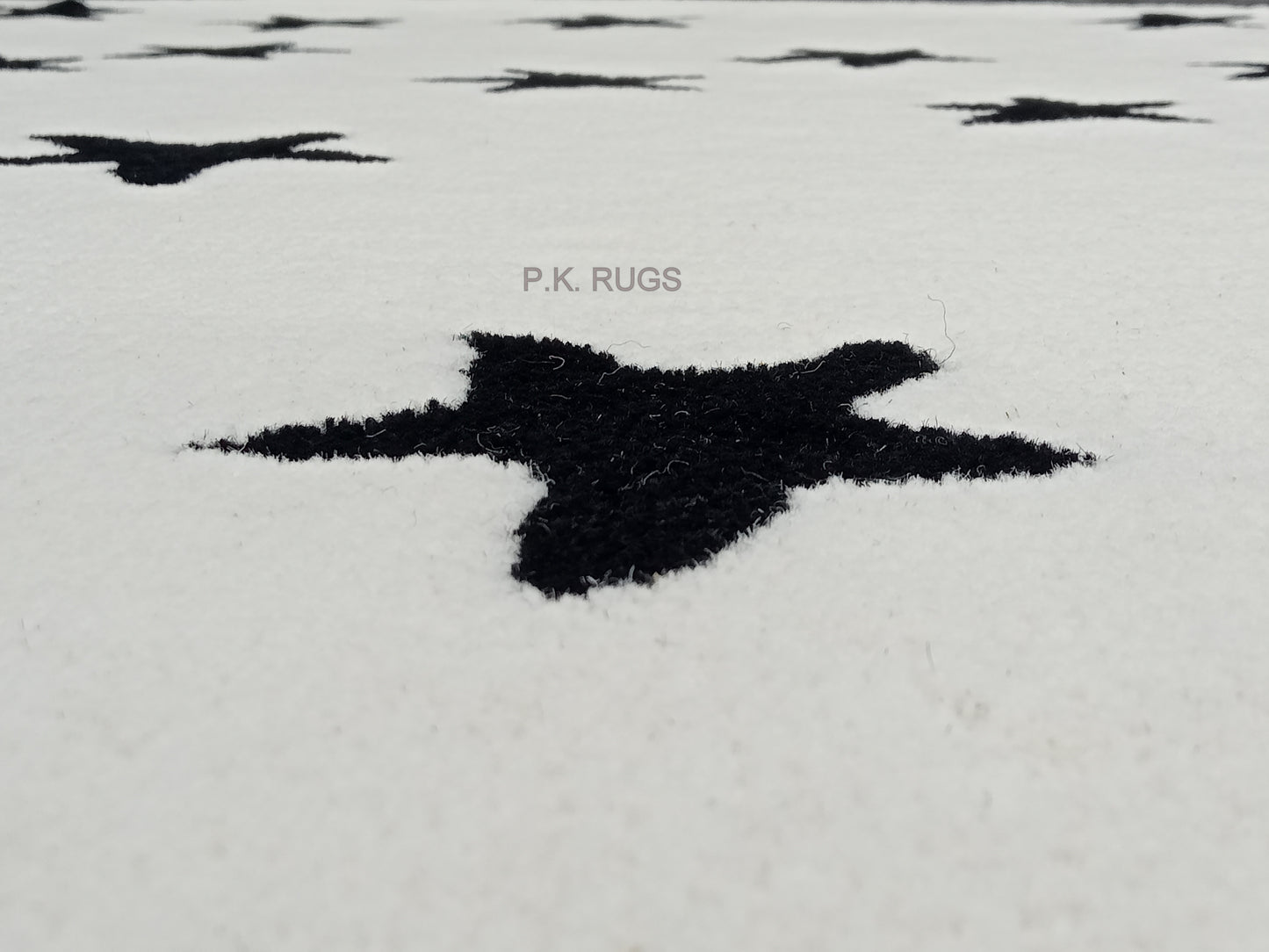 Black Star Round Hand Tufted Rugs, Star Print Design Rug, Handmade Rugs, Kids Rug, Area Rug, Customize Rug, Soft Rugs.