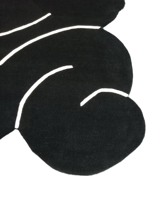 Black Shaped Hand Tufted Rug, Cut Pile Rug, Area Rug, Handmade Rugs, Kids Rug, Customize Rug, Soft Rugs.