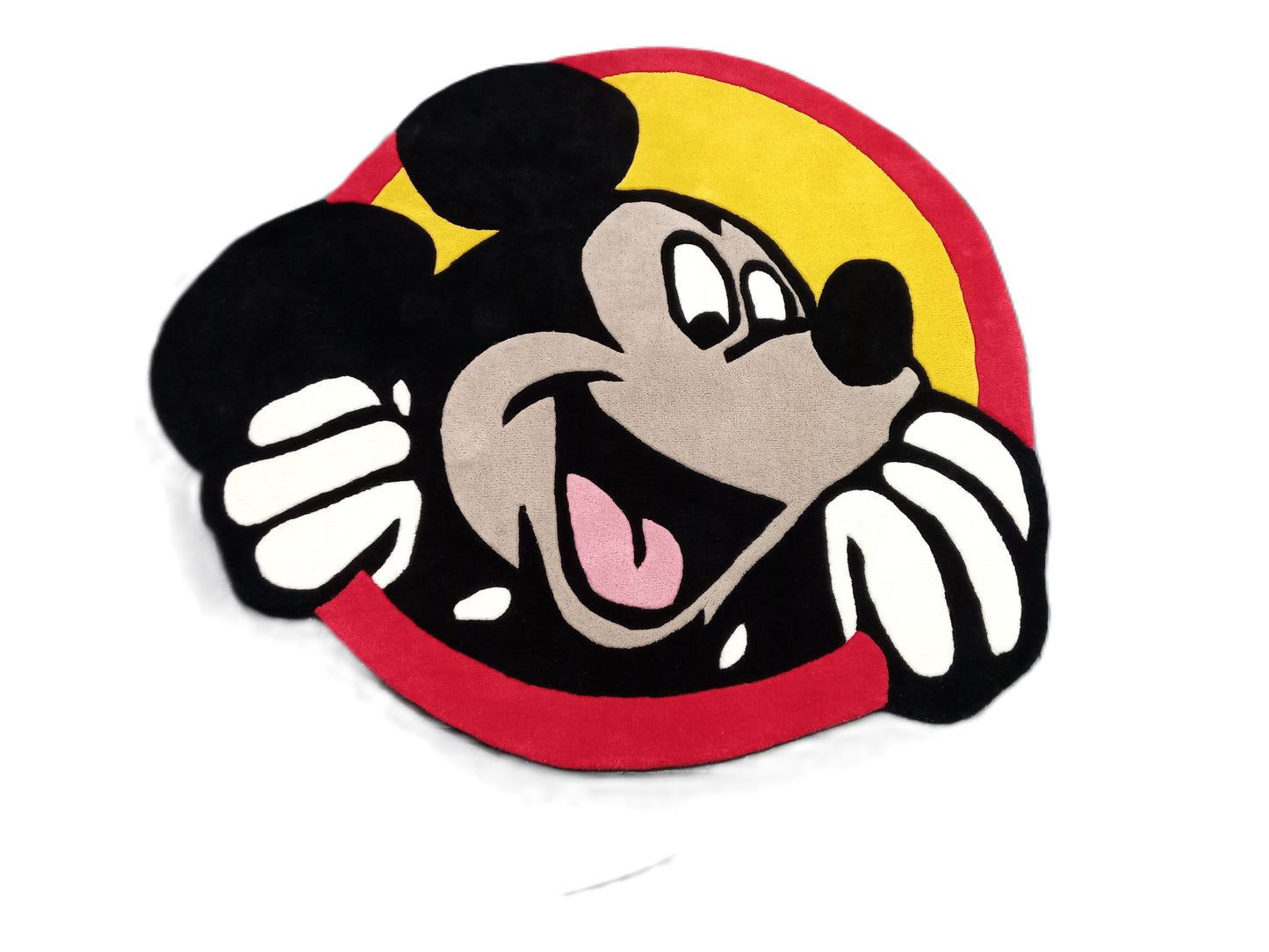 Kids Mickey Mouse Round Hand Tufted Rugs, Mickey Mouse Print Design Rug, Handmade Rugs, Kids Rug, Area Rug, Customize Rug, Soft Rugs.