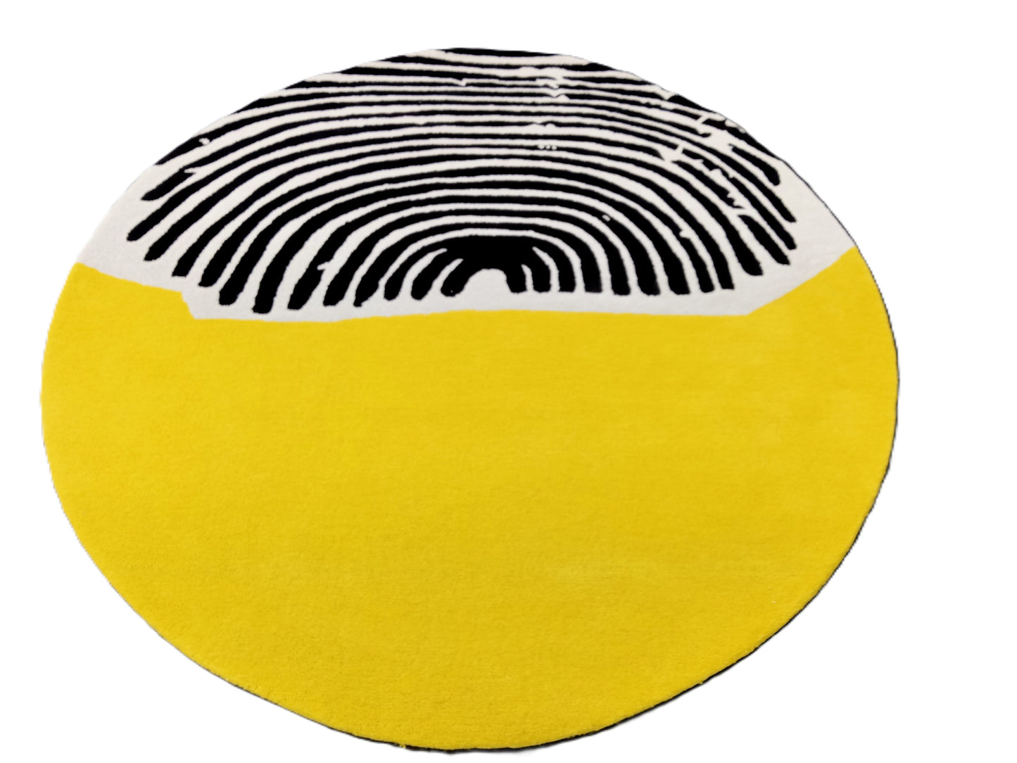 Yellow Geometric Print Round Hand Tufted Rugs, Geometric Print Design Rug, Cut Pile Rug, Handmade Rugs, Kids Rug, Area Rug, Customize Rug, Soft Rugs.
