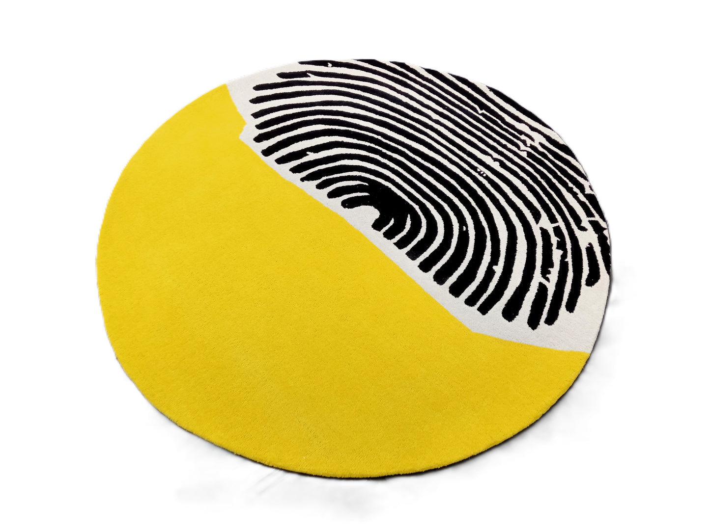 Yellow Geometric Print Round Hand Tufted Rugs, Geometric Print Design Rug, Cut Pile Rug, Handmade Rugs, Kids Rug, Area Rug, Customize Rug, Soft Rugs.